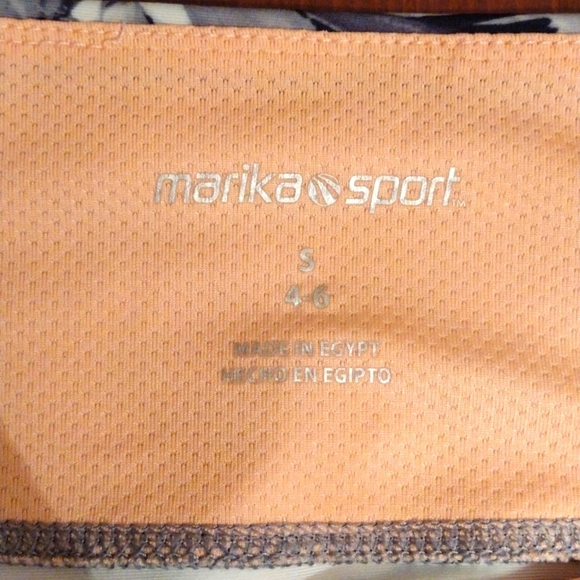 Marika Sport Swirled Paint Printed Capri Leggings, Size S, Black, Gray and White - Picture 3 of 5